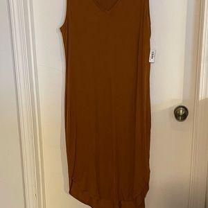 Daily Ritual, Brown V-Neck Jersey dress, XL